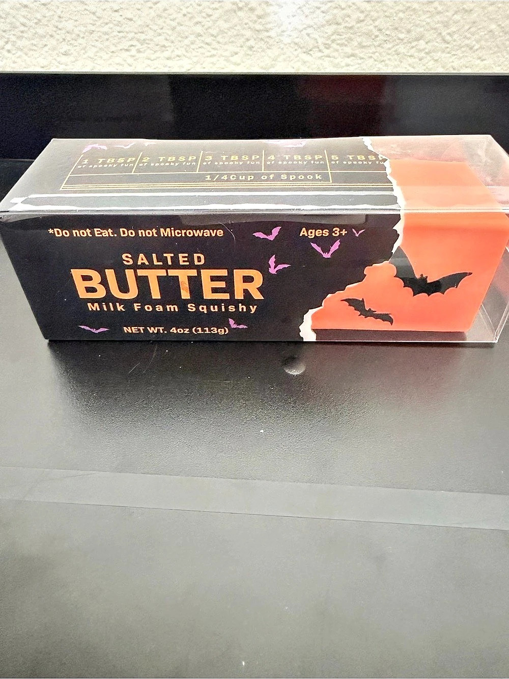 Salted Butter Milk Foam Squishy - Halloween Bat Edition Orange & Black